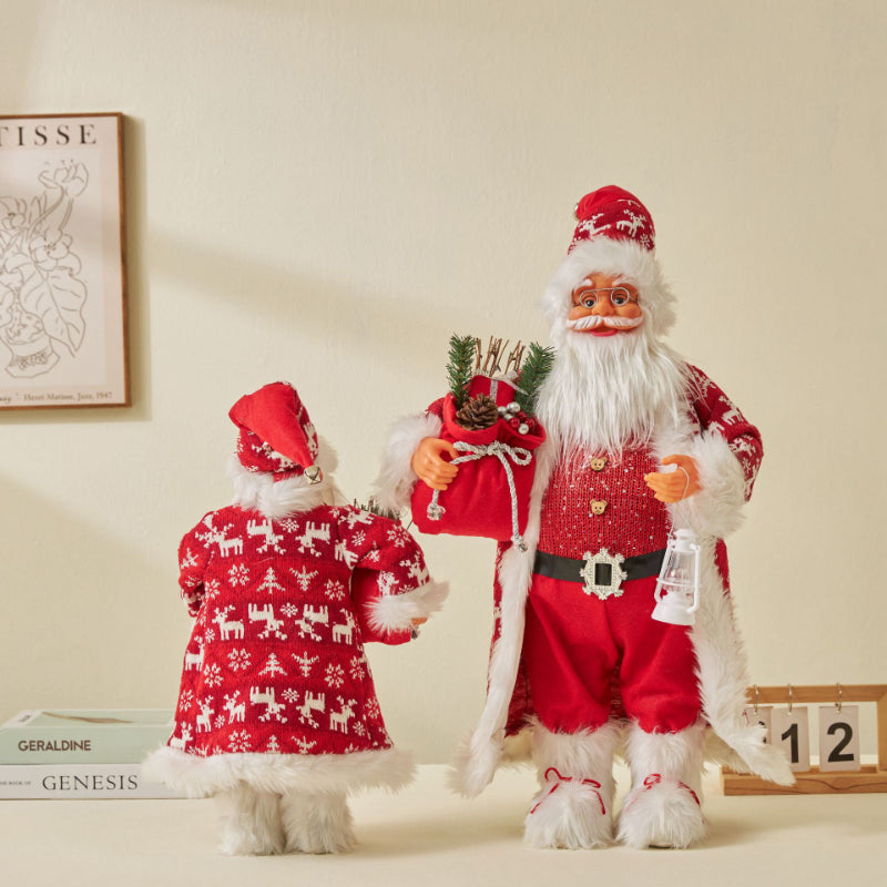 Grandi bambole di Babbo Natale decorative da 60 cm, Babbo Natale in piedi.