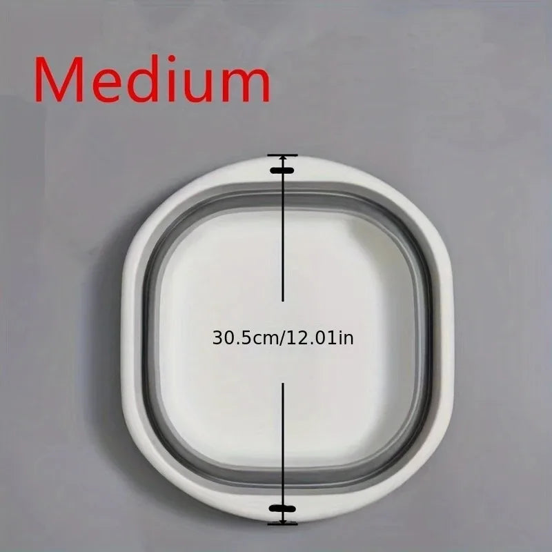 Cestini portabiancheria pieghevoli per lavabo, confezione da 3, salvaspazio.