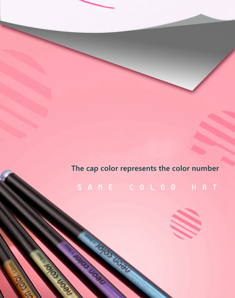 Penne gel con glitter metallizzati e ricariche per penne per la scuola, 12/24 pezzi