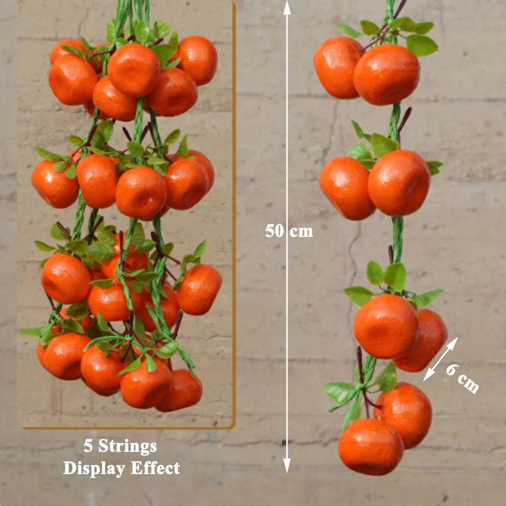 Künstliche Schnüre bilden verschiedene Gemüse- und Obstsorten nach.