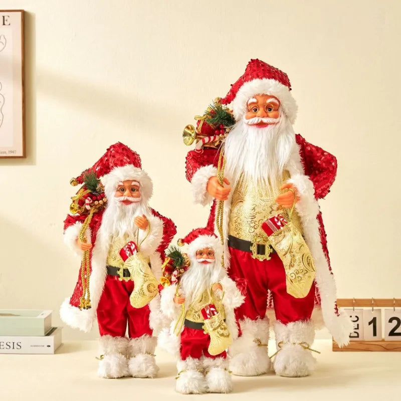 Grandi bambole di Babbo Natale decorative da 60 cm, Babbo Natale in piedi.