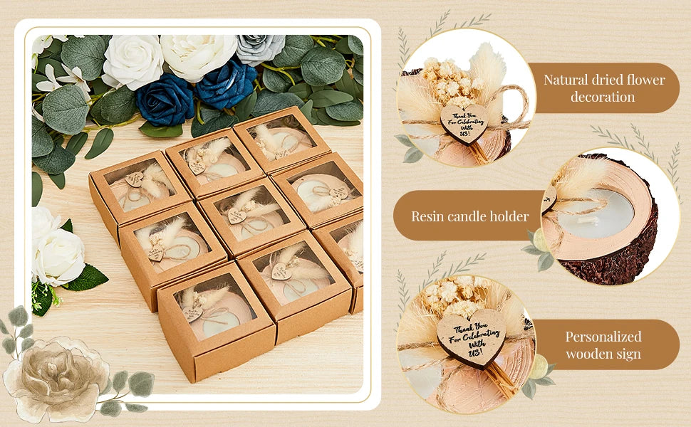 Guest Gift Candles Wedding Wooden Tealight Candle Holders 10/15/20 Pieces Gifts Party Favors