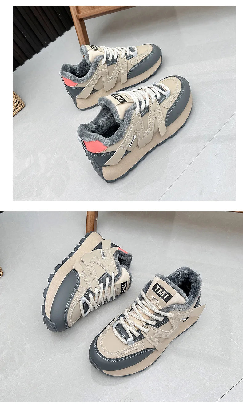 Fluffy Warm Shoes Women 2025 Winter Cotton Sneakers