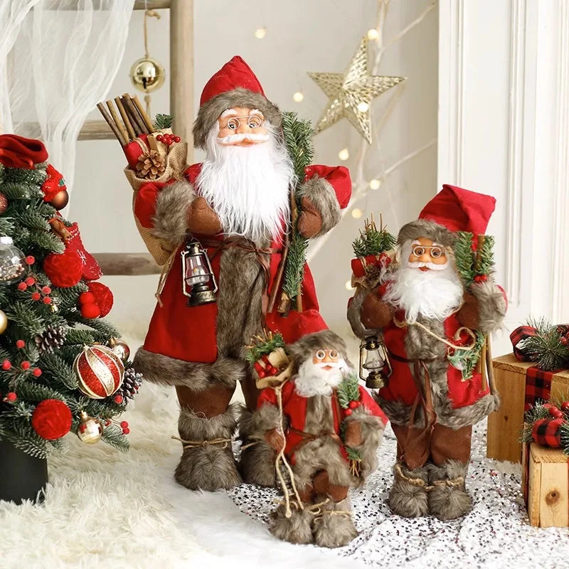 Grandi bambole di Babbo Natale decorative da 60 cm, Babbo Natale in piedi.