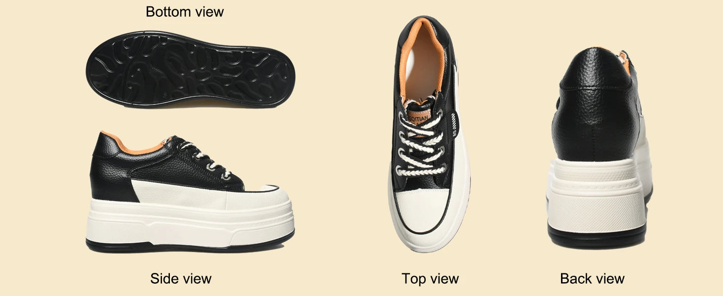 Sneakers con plateau Fujin da donna in vera pelle