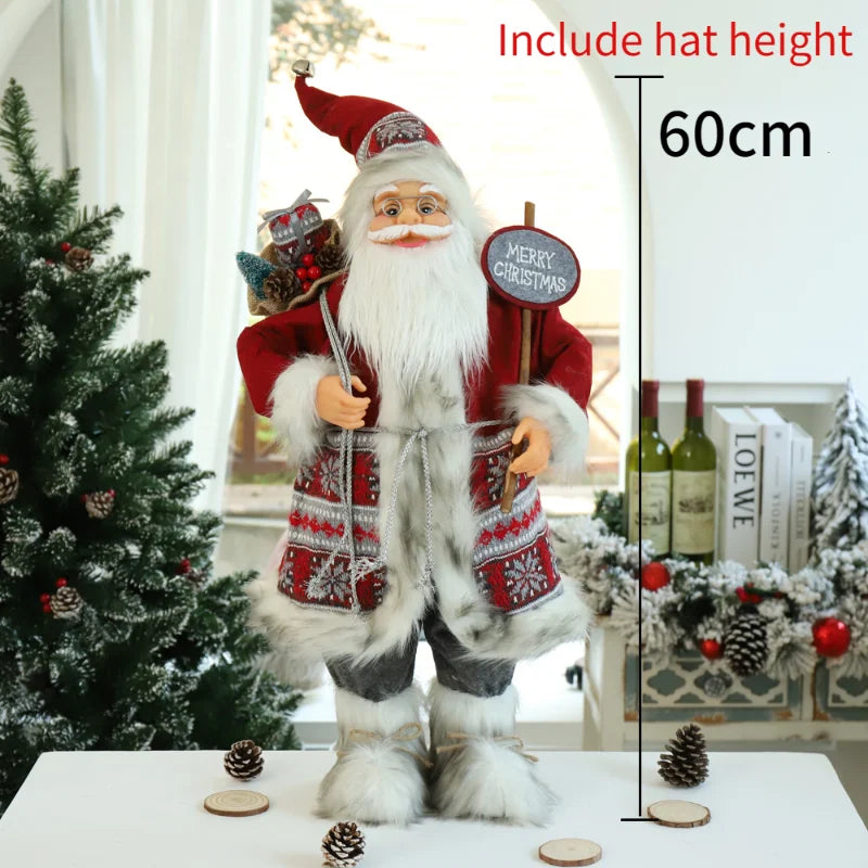 Grandi bambole di Babbo Natale decorative da 60 cm, Babbo Natale in piedi.