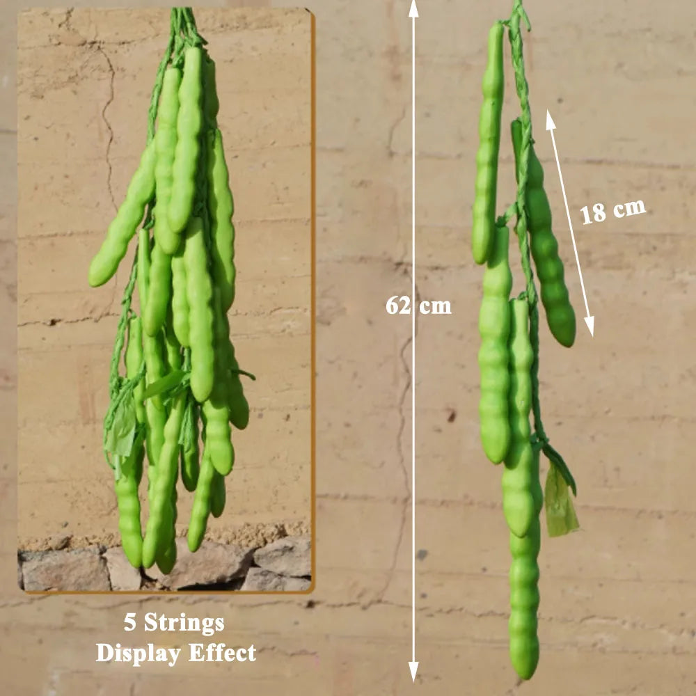 Künstliche Schnüre bilden verschiedene Gemüse- und Obstsorten nach.