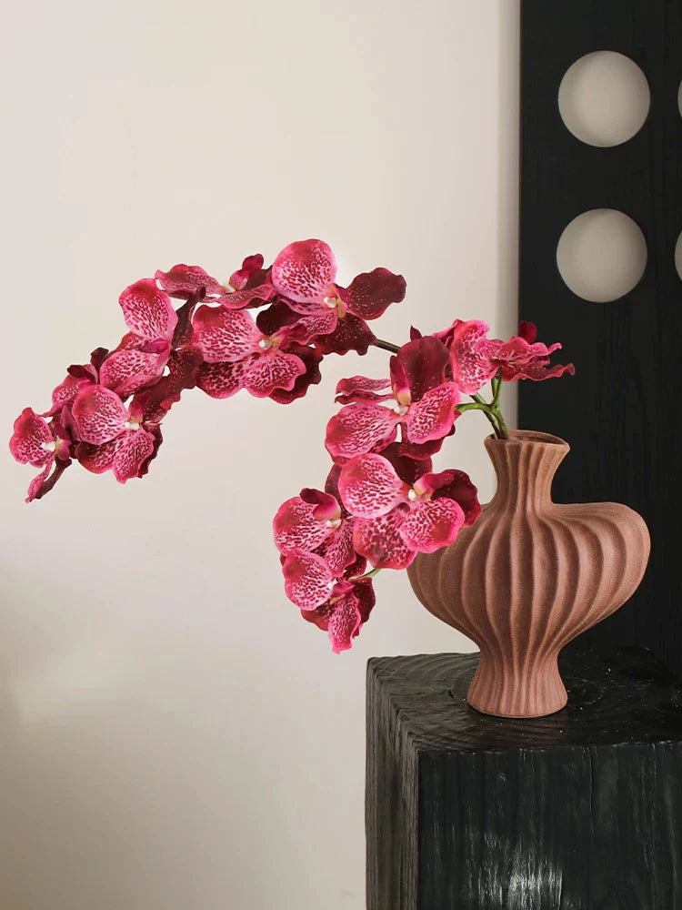 Artificial Vanda Orchid Stem Deep Pink Orchid.