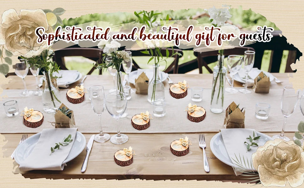 Guest Gift Candles Wedding Wooden Tealight Candle Holders 10/15/20 Pieces Gifts Party Favors