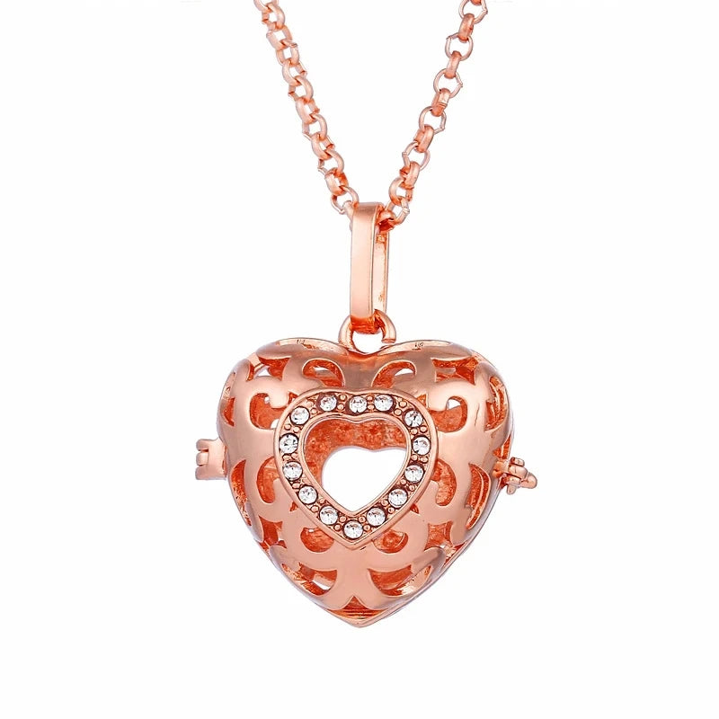 Collana con medaglione con campanellino musicale e chiamata a sfera degli angeli, collana vintage per la gravidanza.