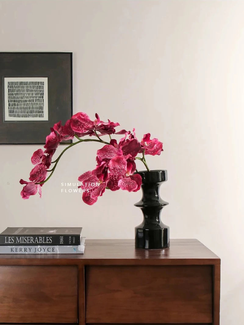 Artificial Vanda Orchid Stem Deep Pink Orchid.