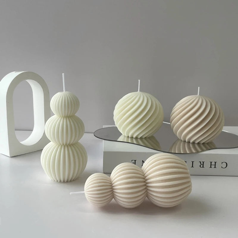 Creative geometric wave ball scented candle fragrance.
