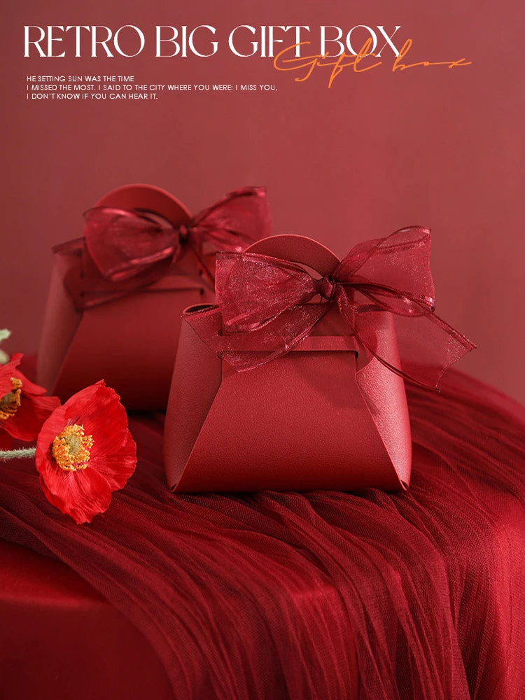 Mini bolso de mano de cuero con lazo (5 unidades)