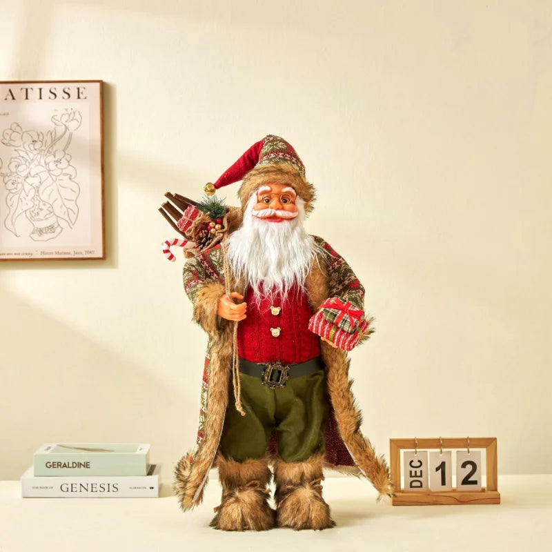 Grandi bambole di Babbo Natale decorative da 60 cm, Babbo Natale in piedi.