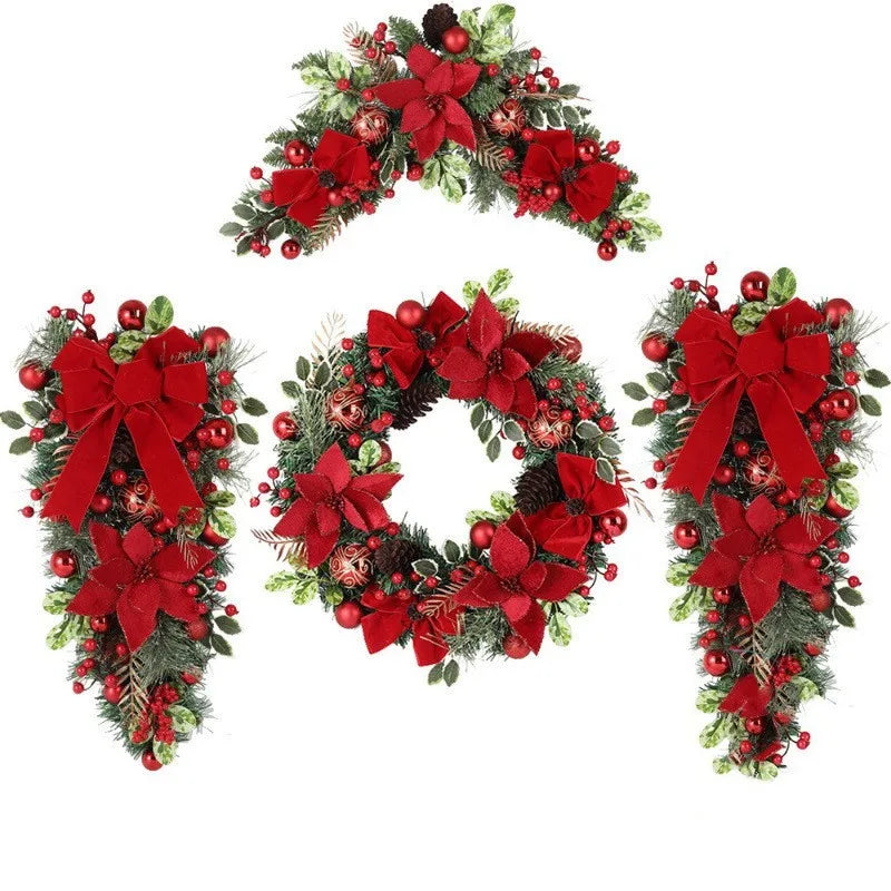 Christmas Wreath for Front Door Window Artificial Wreath Garland.