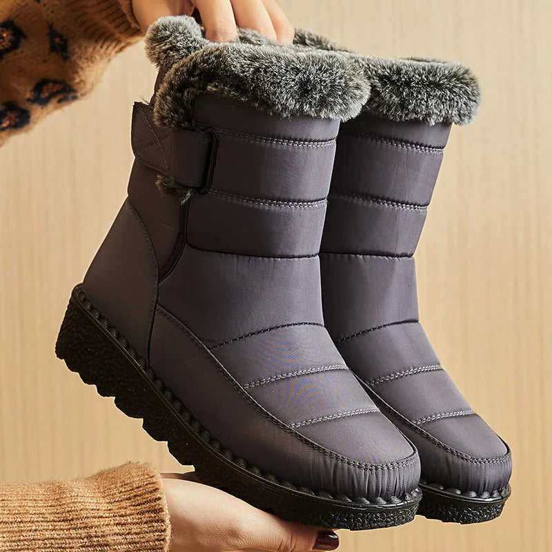 Woman Winter Boots Ankle Low Heels Botas Mujer Waterproof Snow Boots