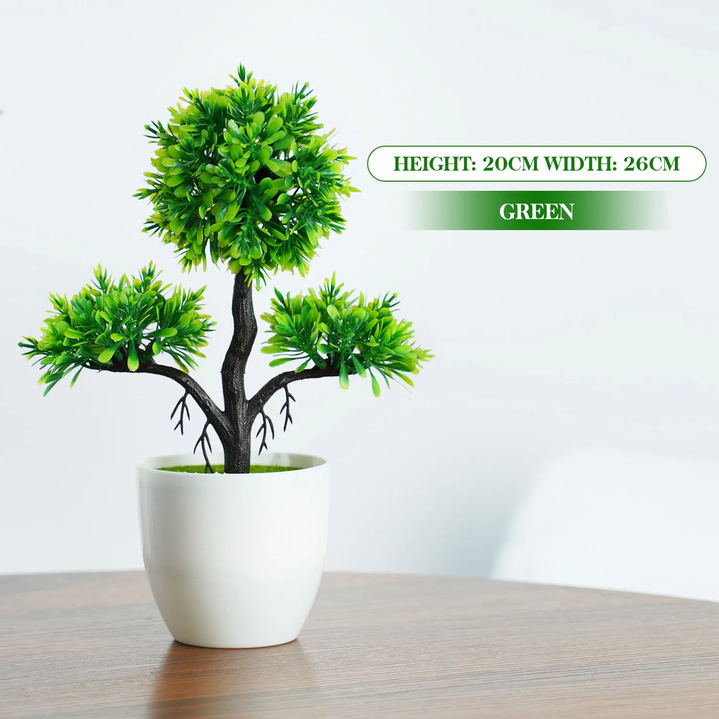 Piccolo albero, fiore, bonsai in vaso, decorazione per casa e ufficio.