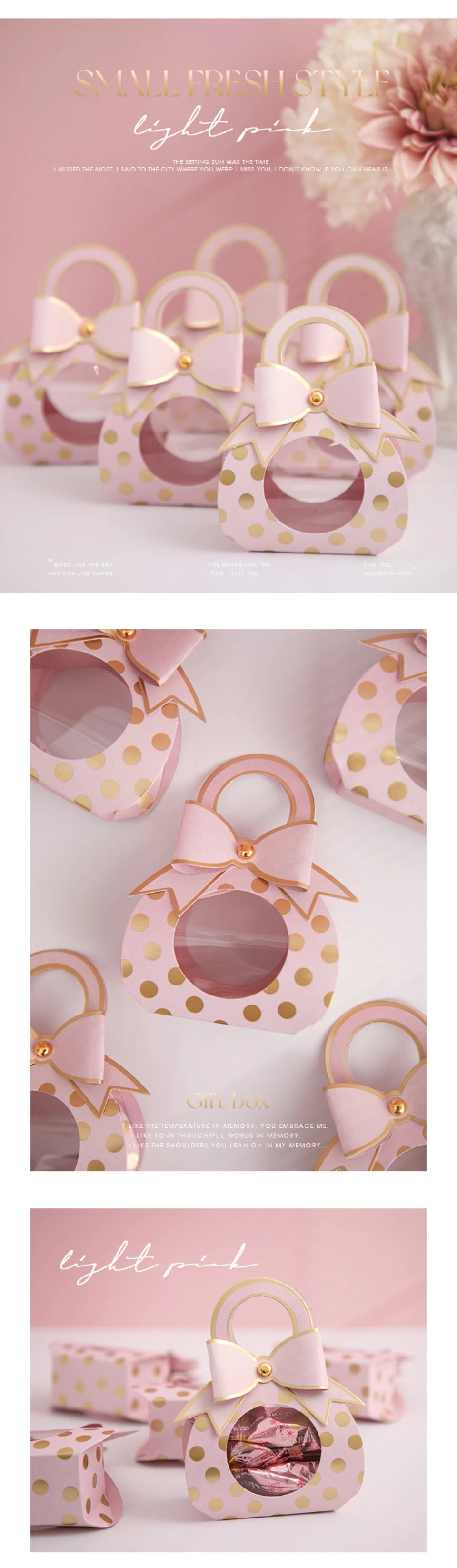 Bolsa de dulces creativa estilo chupete, caja de chocolate para recuerdos de boda. 50 unidades.