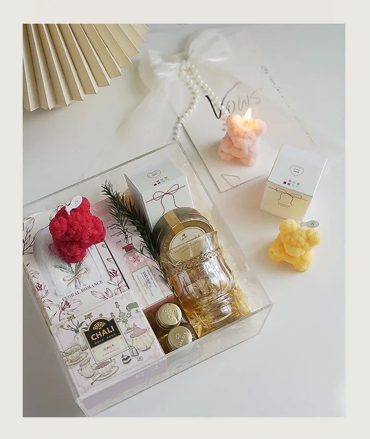 Vela de oso romántica y linda de cera de soja, aromaterapia, pequeña y perfumada