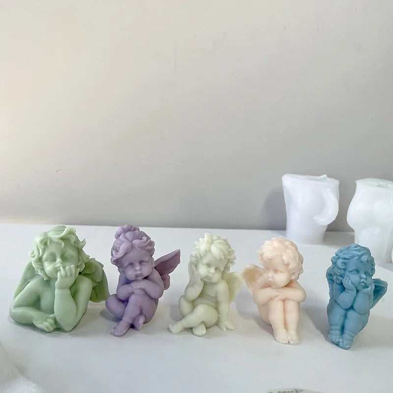 Lovely Angel Silicone Mold Aromatherapy Candle Plaster Making.