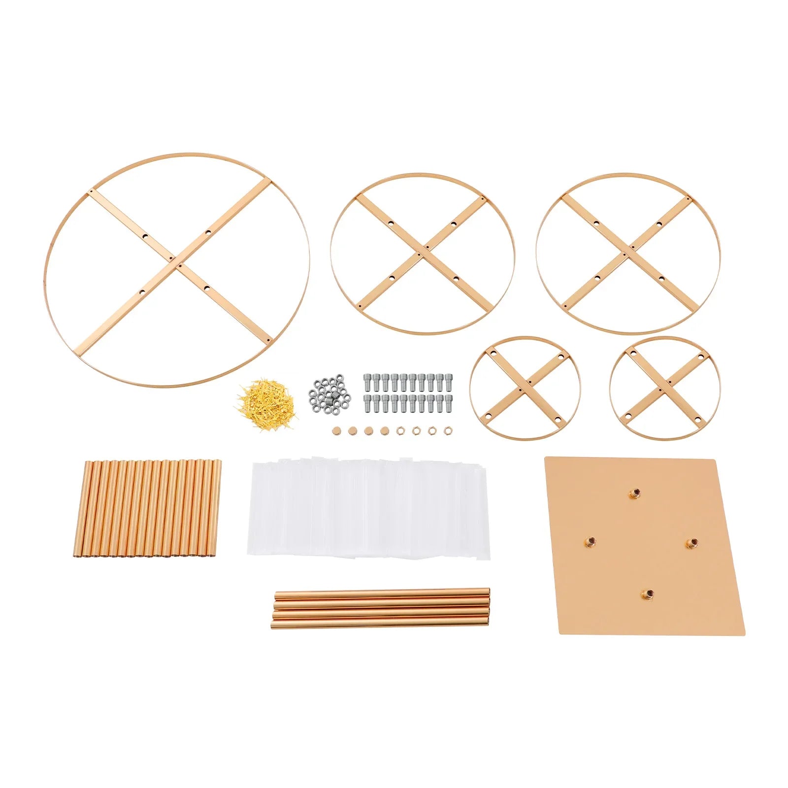 Centrotavola rotondo in metallo a 5 livelli, in cristallo dorato, da 43,3 pollici.