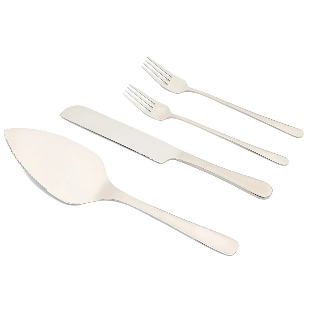 Set per taglio torta nuziale, set personalizzato di coltelli e forchette per servire la torta nuziale.