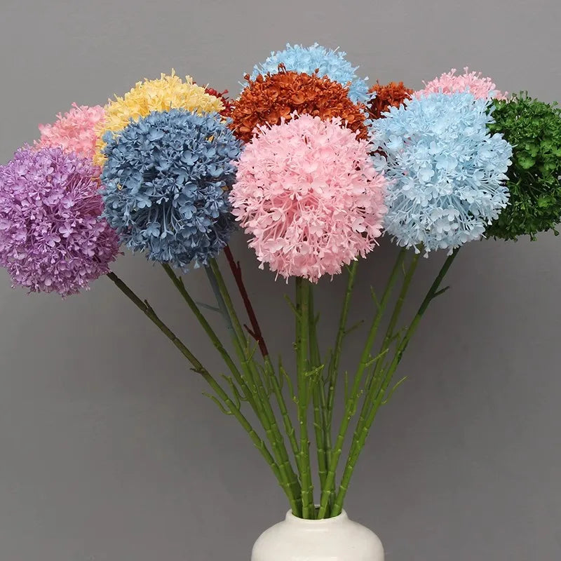 Grande ramo artificiale di cipolla colorata per sala da matrimonio, floreale, 75 cm.