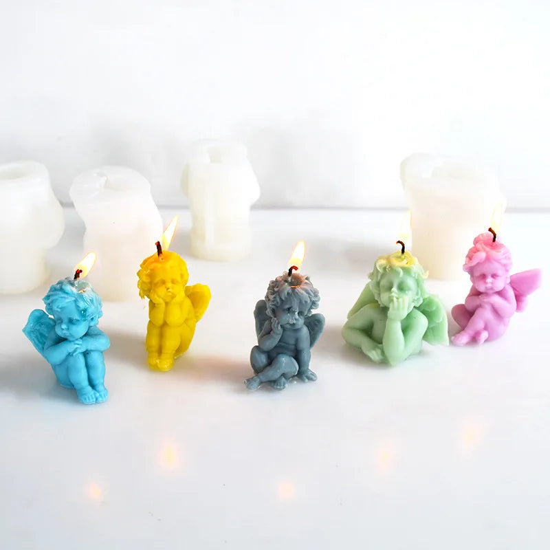 Lovely Angel Silicone Mold Aromatherapy Candle Plaster Making.
