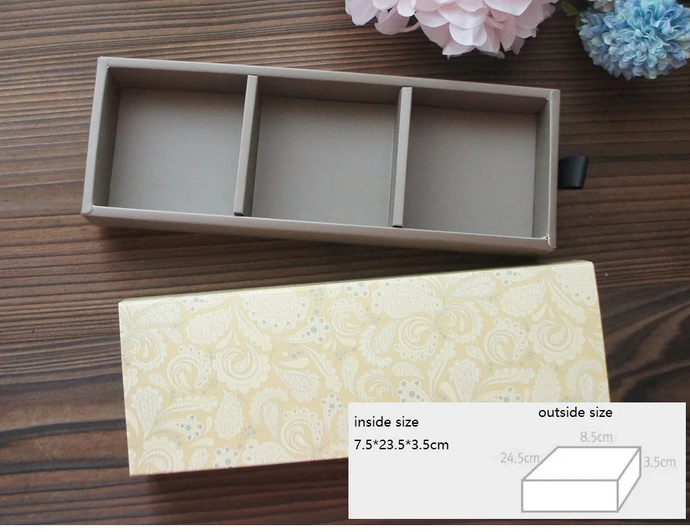 Elegant Blue Yellow Flower Pattern 3 Size 10 Set Gifts Packing