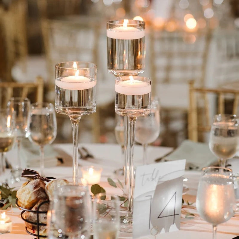 Portable Glass Candle Holder Bar Cup Tea Light