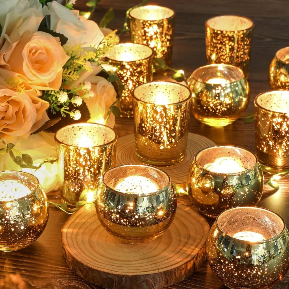 Mercury Glass Tealight Candle Holders
