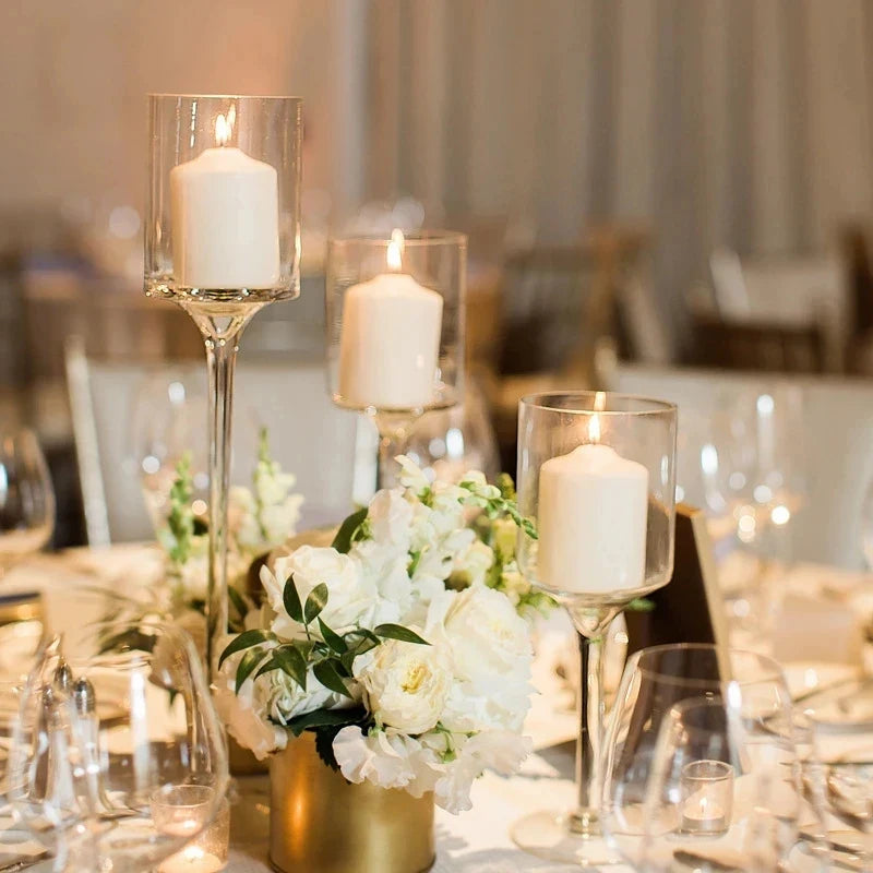 Portable Glass Candle Holder Bar Cup Tea Light