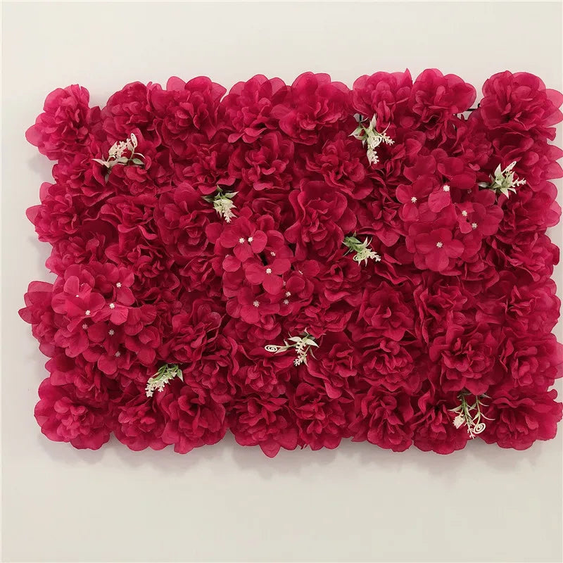 Sfondo decorativo per pareti con fiori artificiali di rose di seta rosa