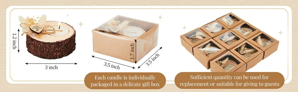 Guest Gift Candles Wedding Wooden Tealight Candle Holders 10/15/20 Pieces Gifts Party Favors