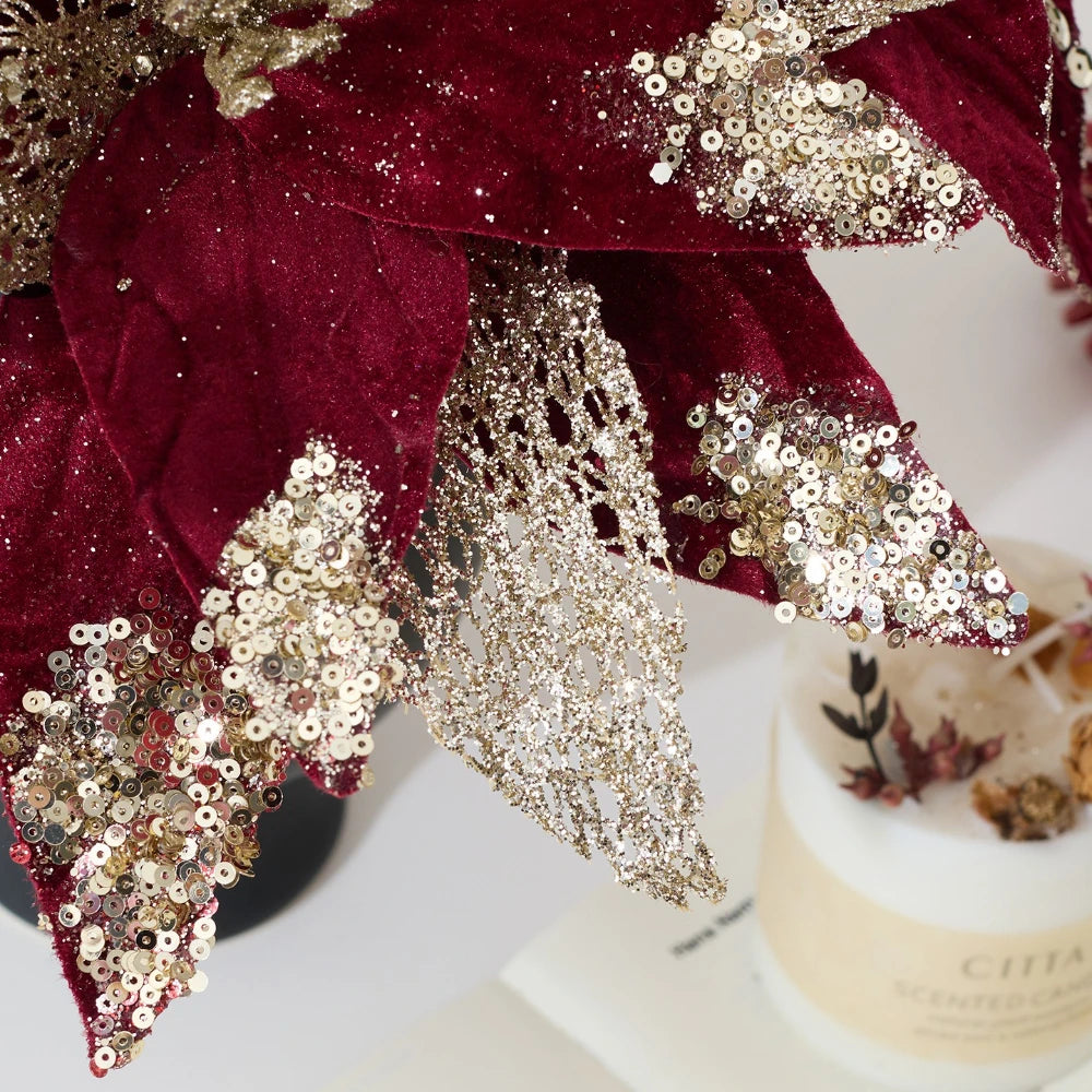 Flor de Navidad Flor Artificial Roja.