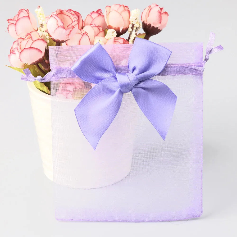 Organza Gift Bag Bow knot Drawstring Pouch.