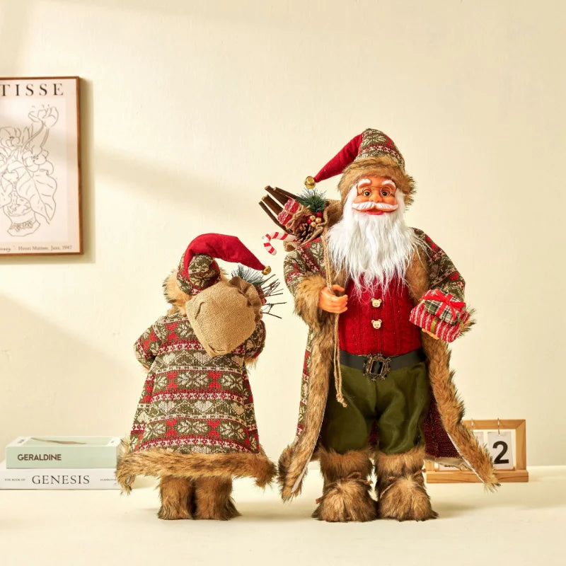 Grandi bambole di Babbo Natale decorative da 60 cm, Babbo Natale in piedi.