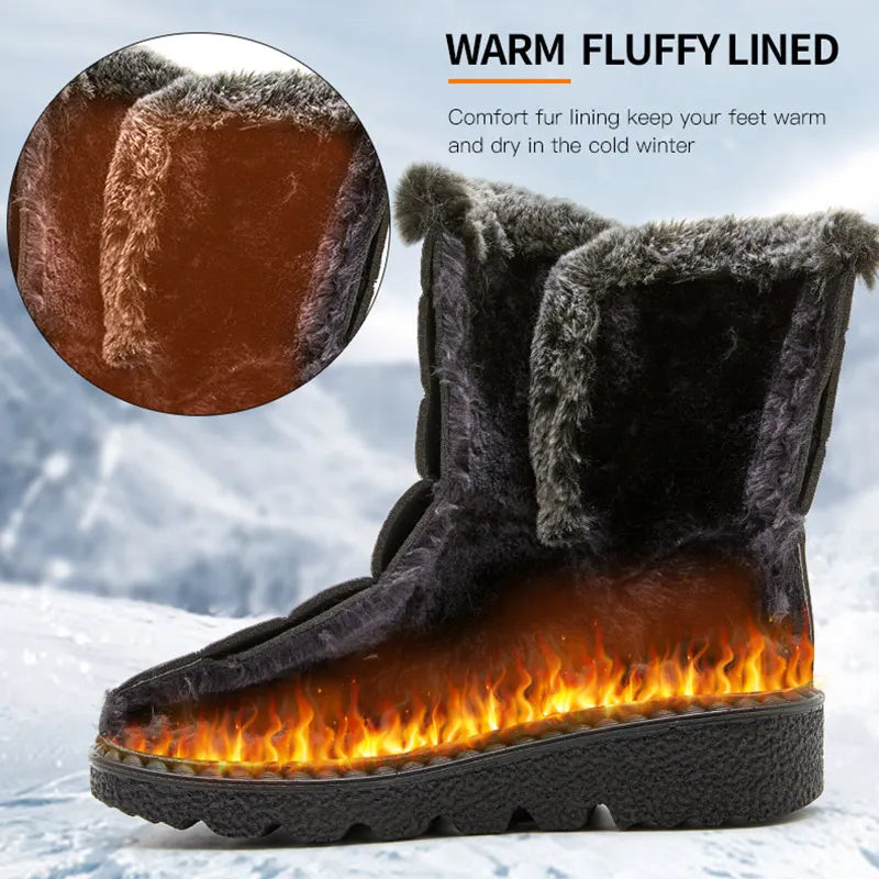 Woman Winter Boots Ankle Low Heels Botas Mujer Waterproof Snow Boots