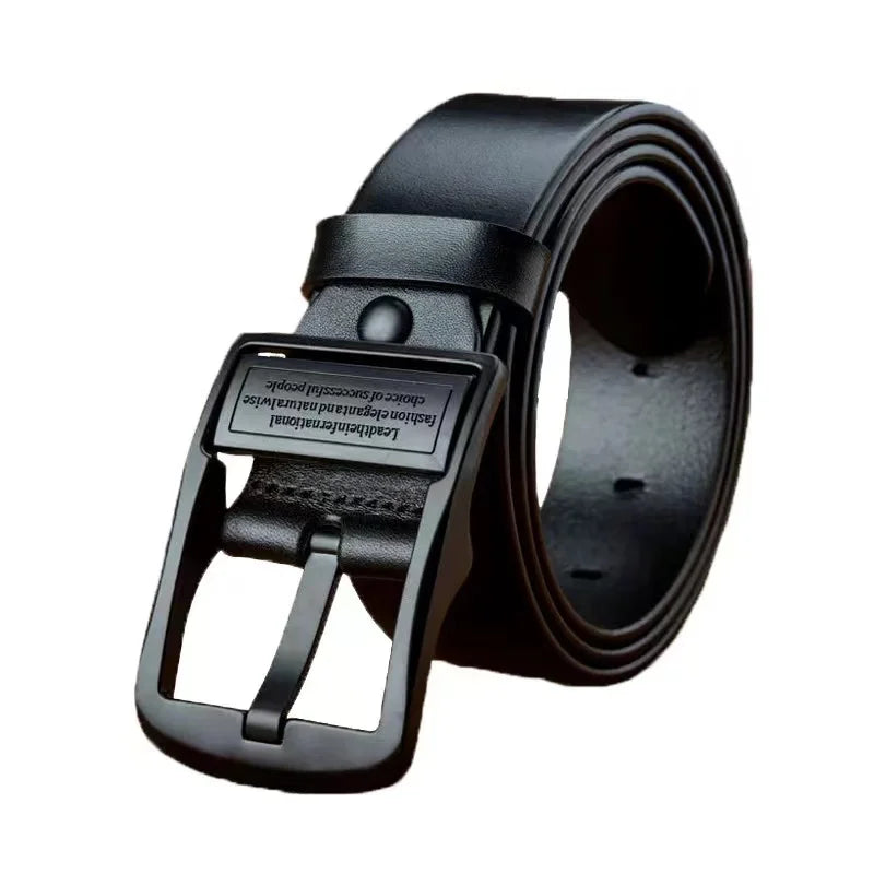 New Leather Cowhide Men's Belt  Metal Alloy Pin Buckle.