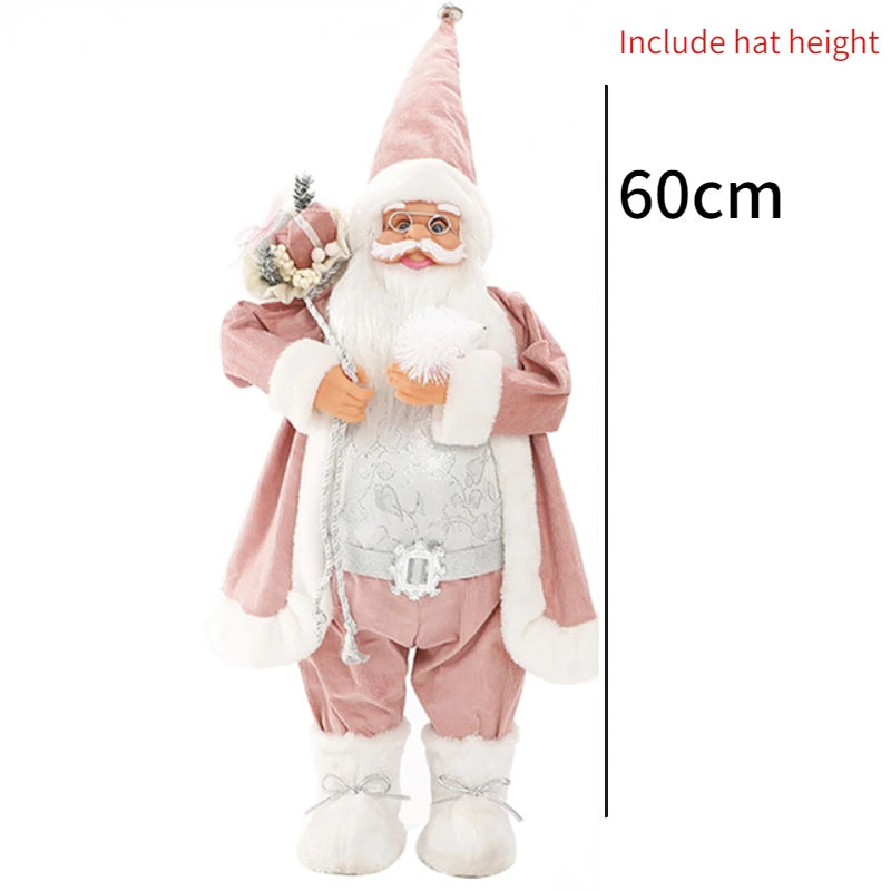 Grandi bambole di Babbo Natale decorative da 60 cm, Babbo Natale in piedi.