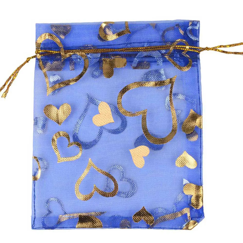 Love Heart Organza Pouches For Events 25pcs