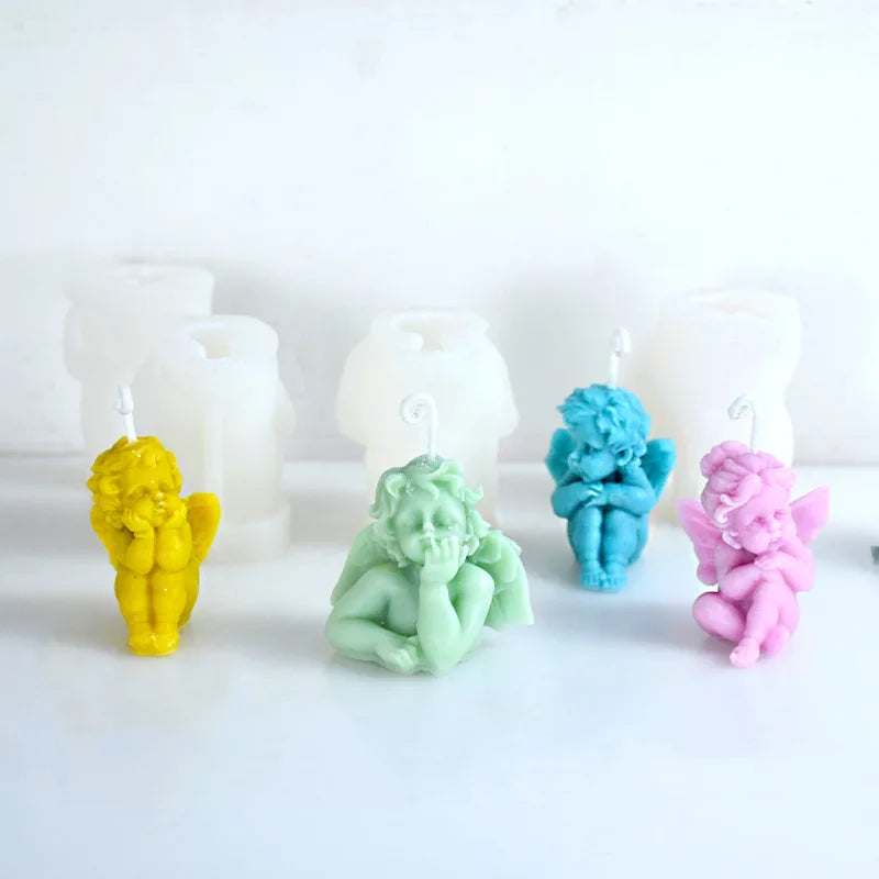 Lovely Angel Silicone Mold Aromatherapy Candle Plaster Making.