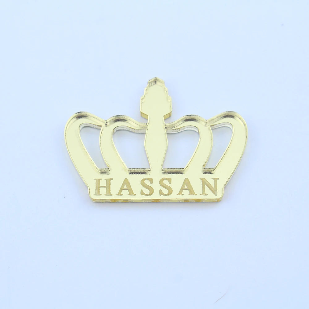 30pcs Personalized Mirror Acrylic Crown Baby