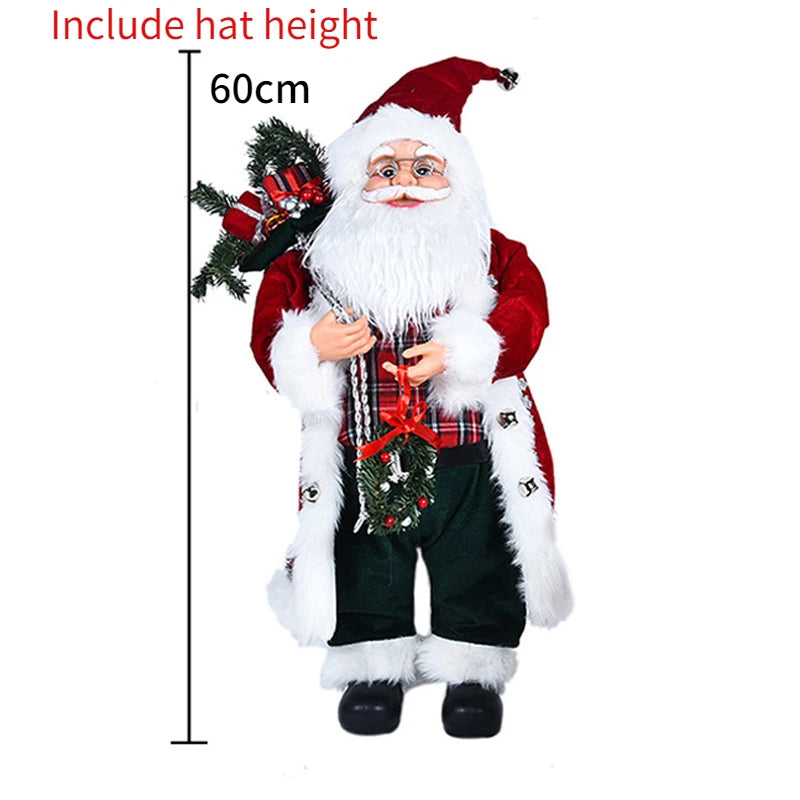 Grandi bambole di Babbo Natale decorative da 60 cm, Babbo Natale in piedi.