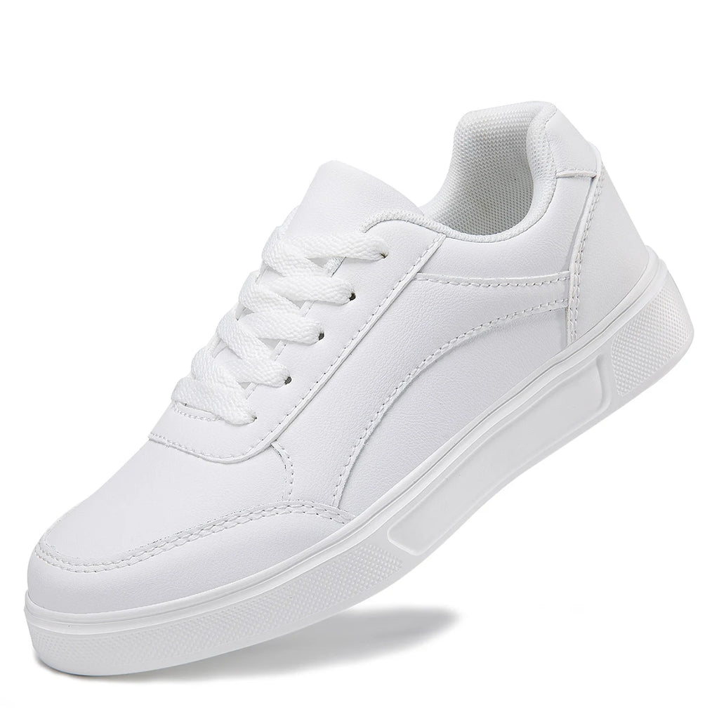 Sneakers con plateau in pelle da donna, classiche, comode e antiscivolo