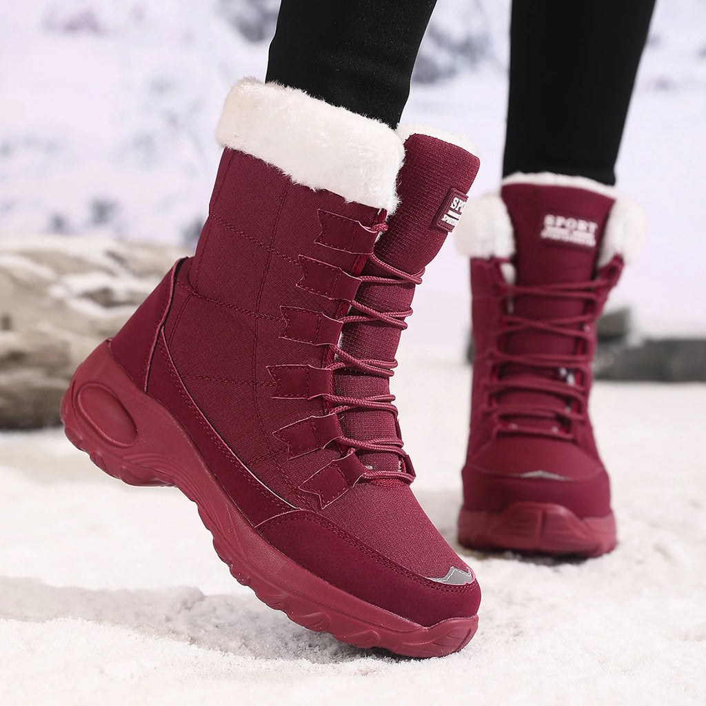 New Winter Women Boots High Quality Warm Snow Boots Lace-up