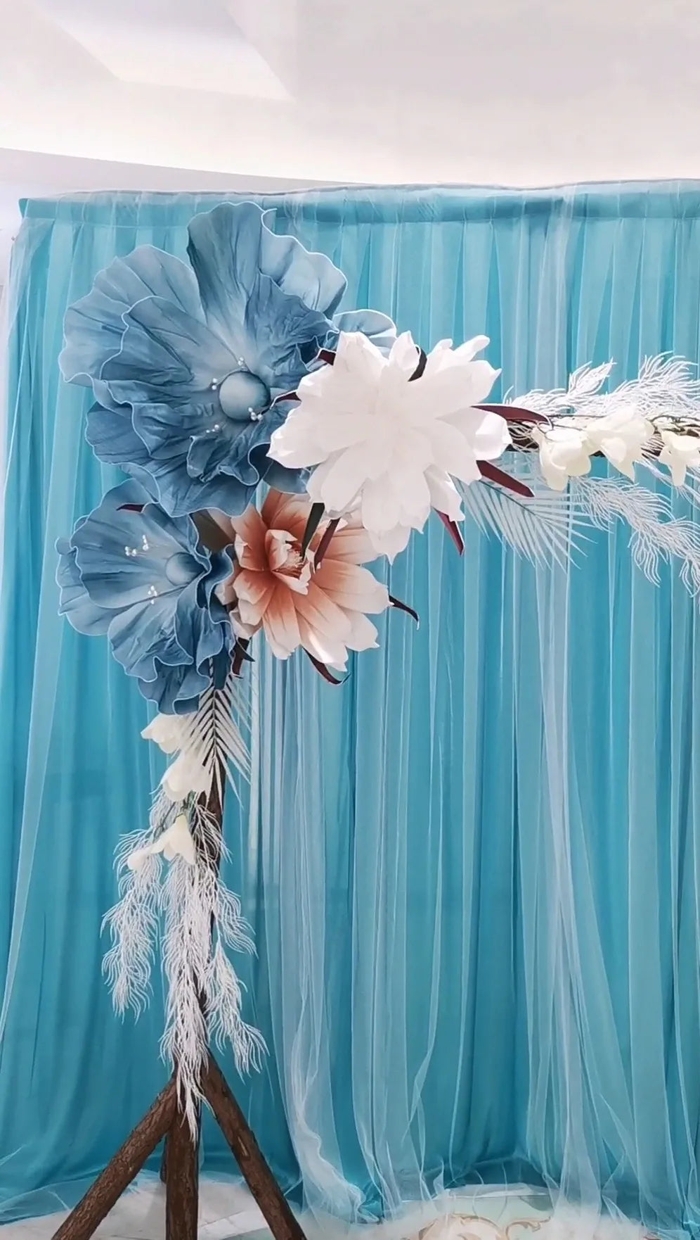 Grandi fiori artificiali in schiuma con supporto per guinzaglio stradale, 50/60/75 cm