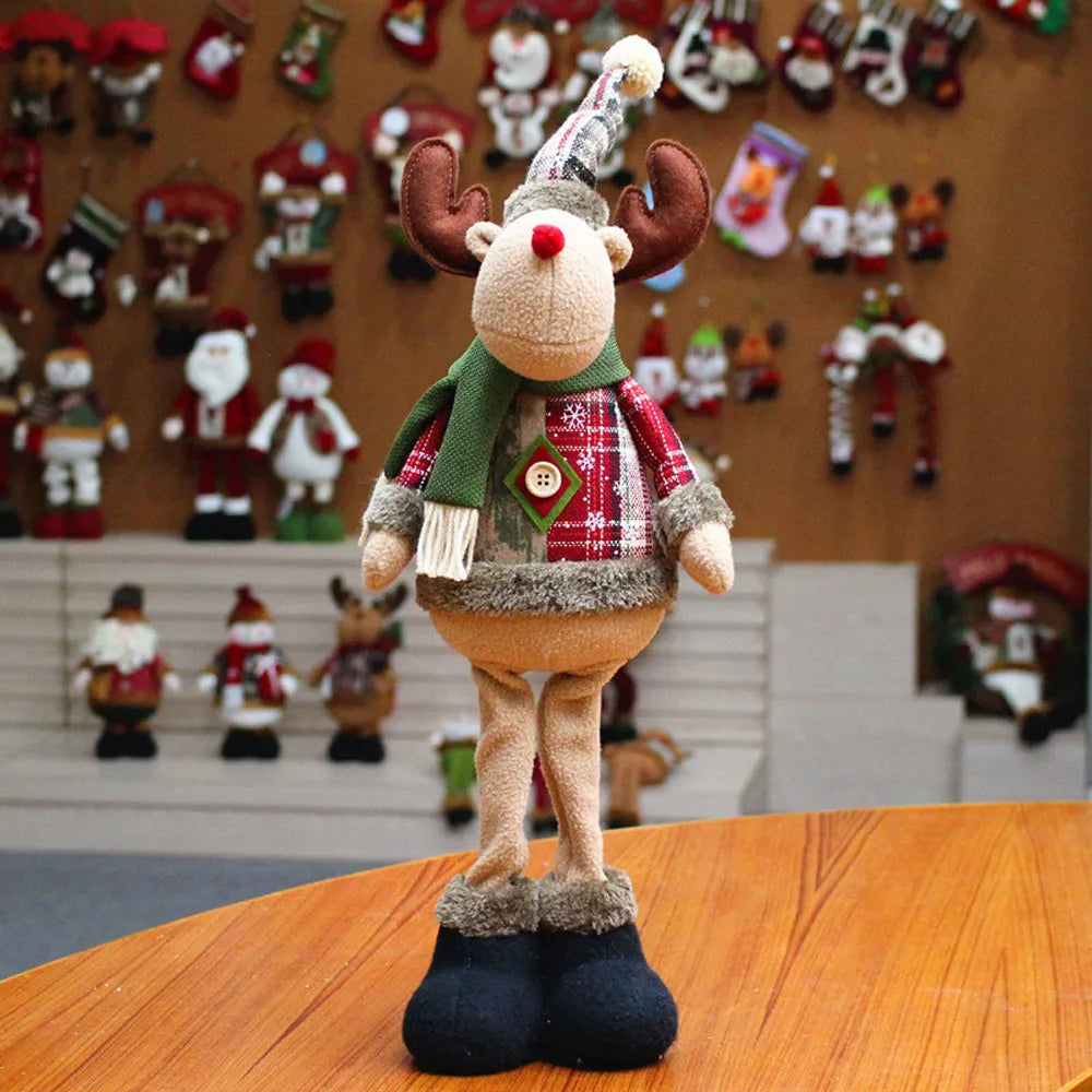 Christmas Decoration Doll Santa Elk Snowman 18" Soft Flannel.