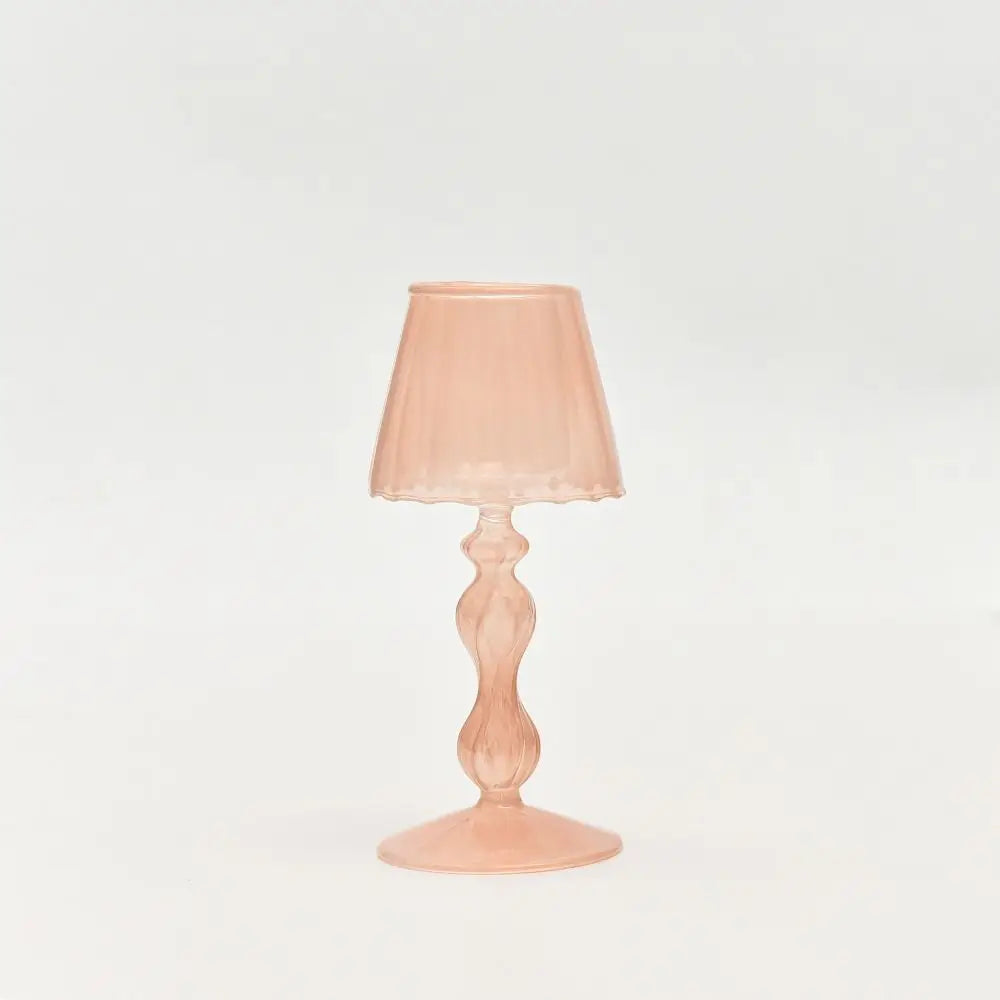 Glass High Footed Striped Candlestick Creative Delicate.