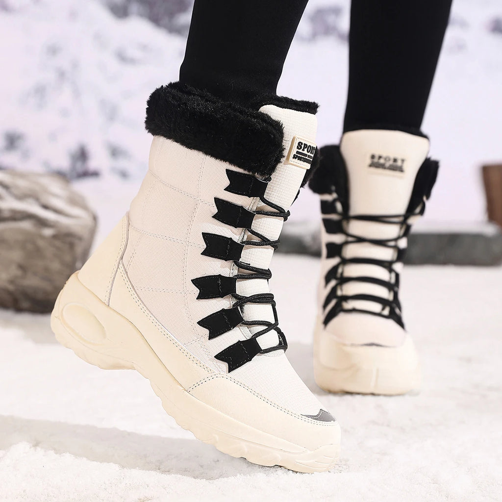 New Winter Women Boots High Quality Warm Snow Boots Lace-up
